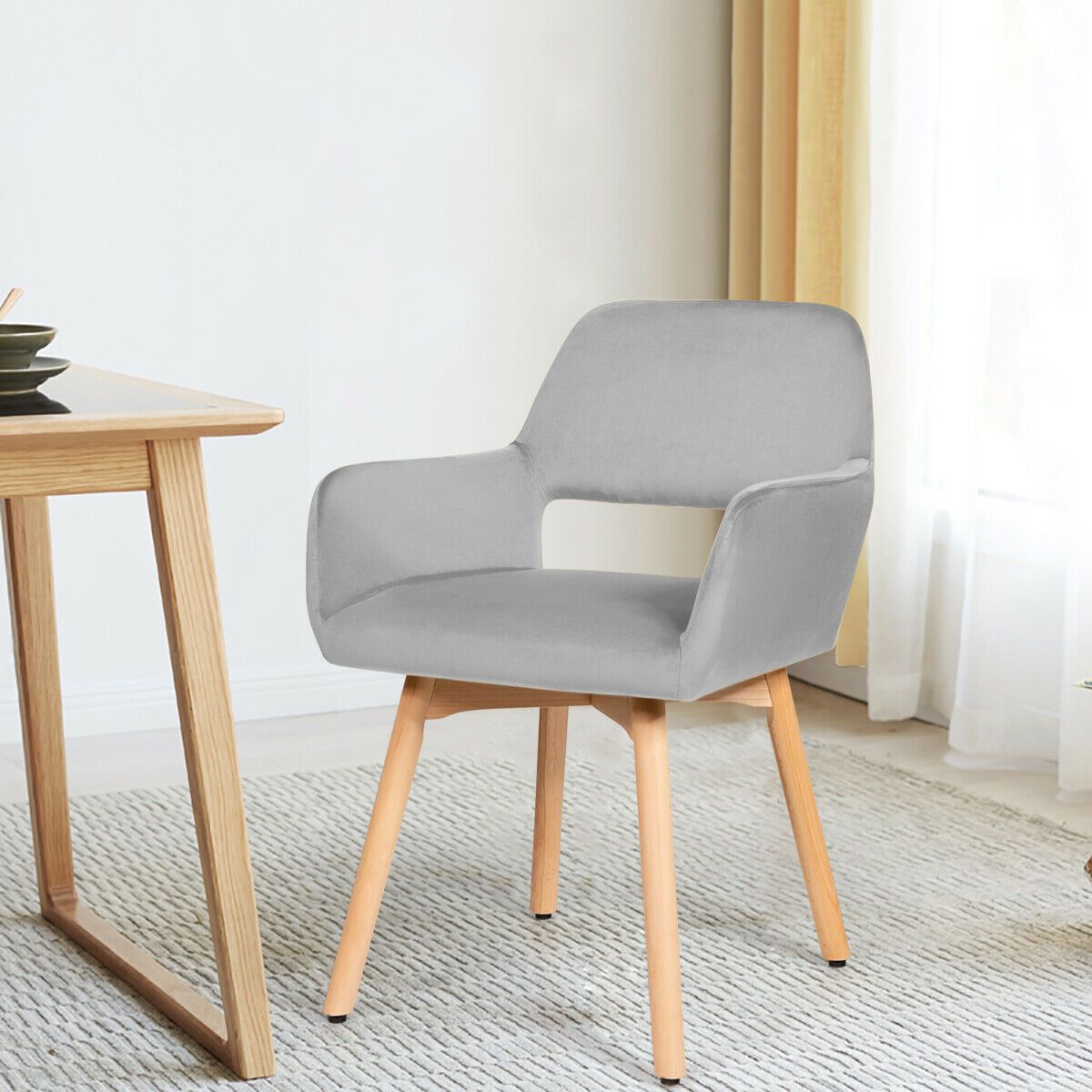 2 Pieces Retro Styled Velvet Chairs